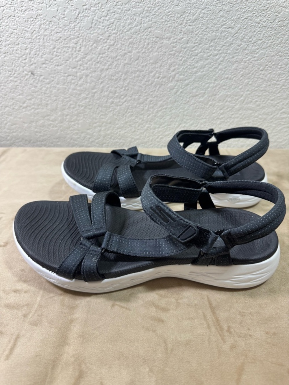 Skechers Black Women’s Strappy Sport Sandals - Lightweight Comfort